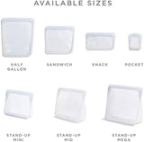 Stasher Bag Herbruikbare premium siliconen voedselzak Sandwichzak Doorzichtig Duurzaam Oven Vaatwasmachine Vriezerbestendig Milieuvriendelijke lunchtas Lekvrij 828 ml voedselbewaardozen Naty Shop