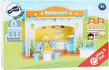 Small Foot 10852 Speelhuis Restaurant Van hout, Met 2 poppenfiguren, accessoires en afneembaar dak, Vanaf 3 jaar Naty Shop Dollhouses