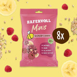 HAFERVOLL Minis Koolzaad en Banaan 8x 65g - Gecertificeerd biologisch, met honing, zonder toegevoegde suikers, perfect om te delen