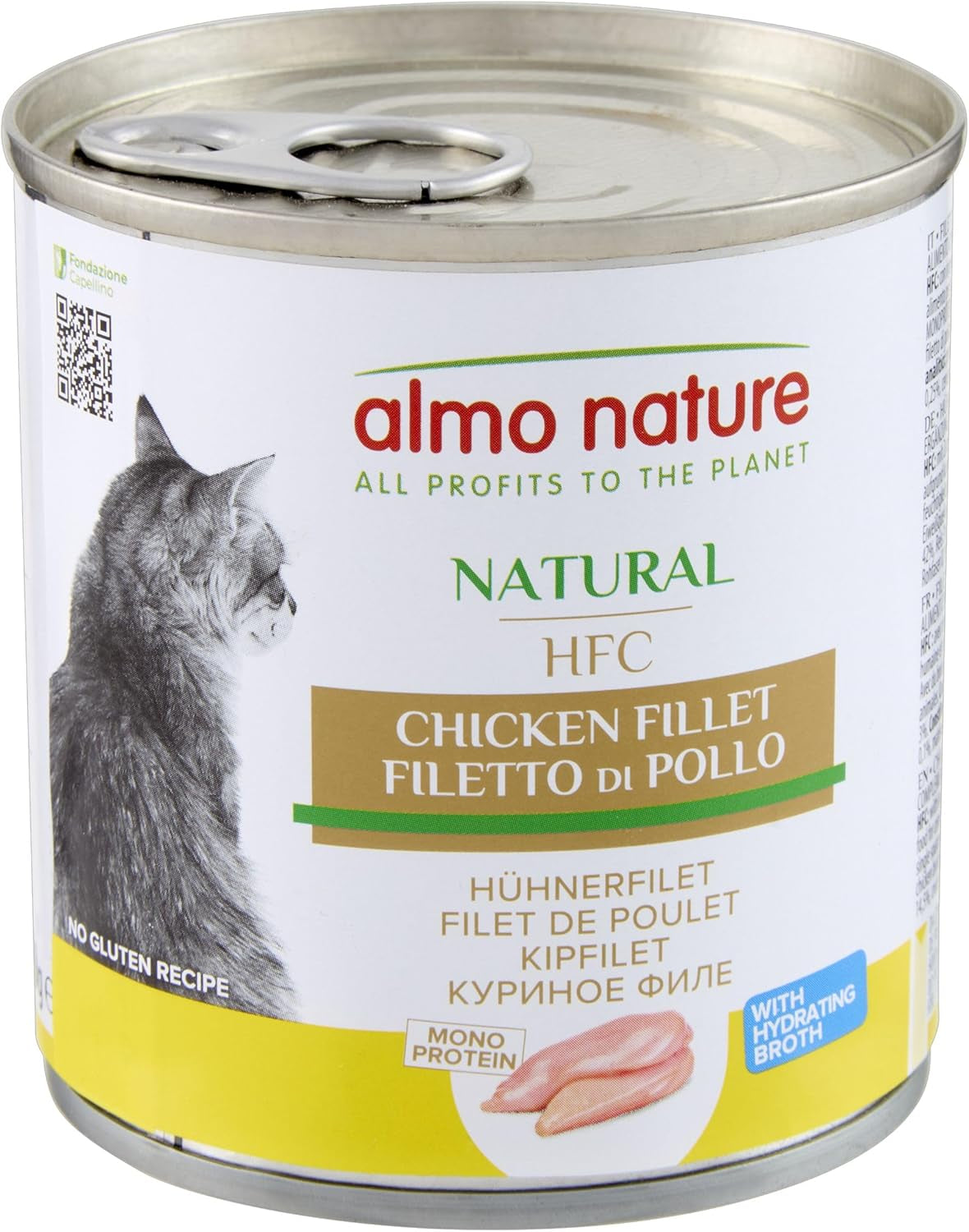Almo Nature HFC Natural - Natvoer voor volwassen katten - Kipfilet - 280g, verpakking van 12