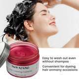 Tijdelijke haarkleur 4,23 ounce kleurwas voor heren Dames Wasbaar Natuurlijke kleur Pommade Instant haarverf voor feest Cosplay Halloween (rood) Naty Shop haarverf