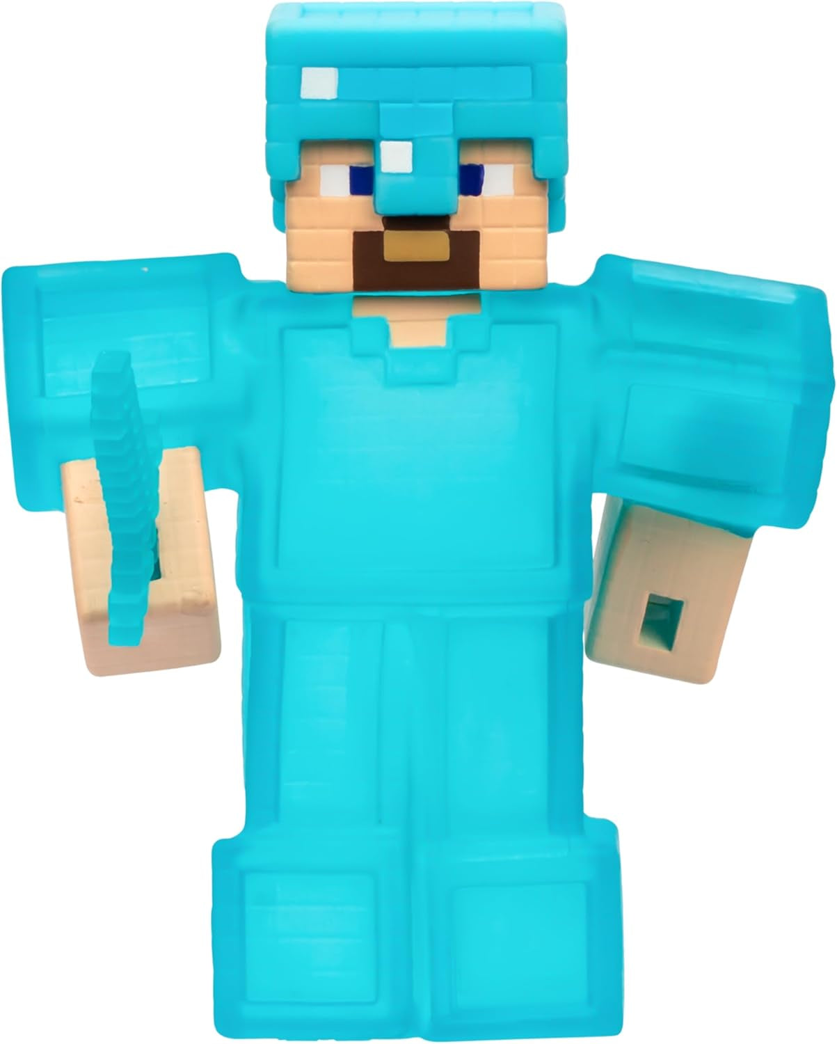 Heroes of Goo Jit Zu - Uitbreidbaar Minecraft-figuur - Steve met diamanten pantser en zwaard, super rekbare Goo Filler met verborgen diamantelement erin, uitbreidbaar tot actiefiguren van 3x formaat Naty Shop Steve