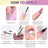 Gradiëntschildergel, 12 kleuren Ombre gelnagellak met 100 stuks nagelsponsen en 4 klauwen metalen grijper voor Franse manicure DIY nagelkunst, set I