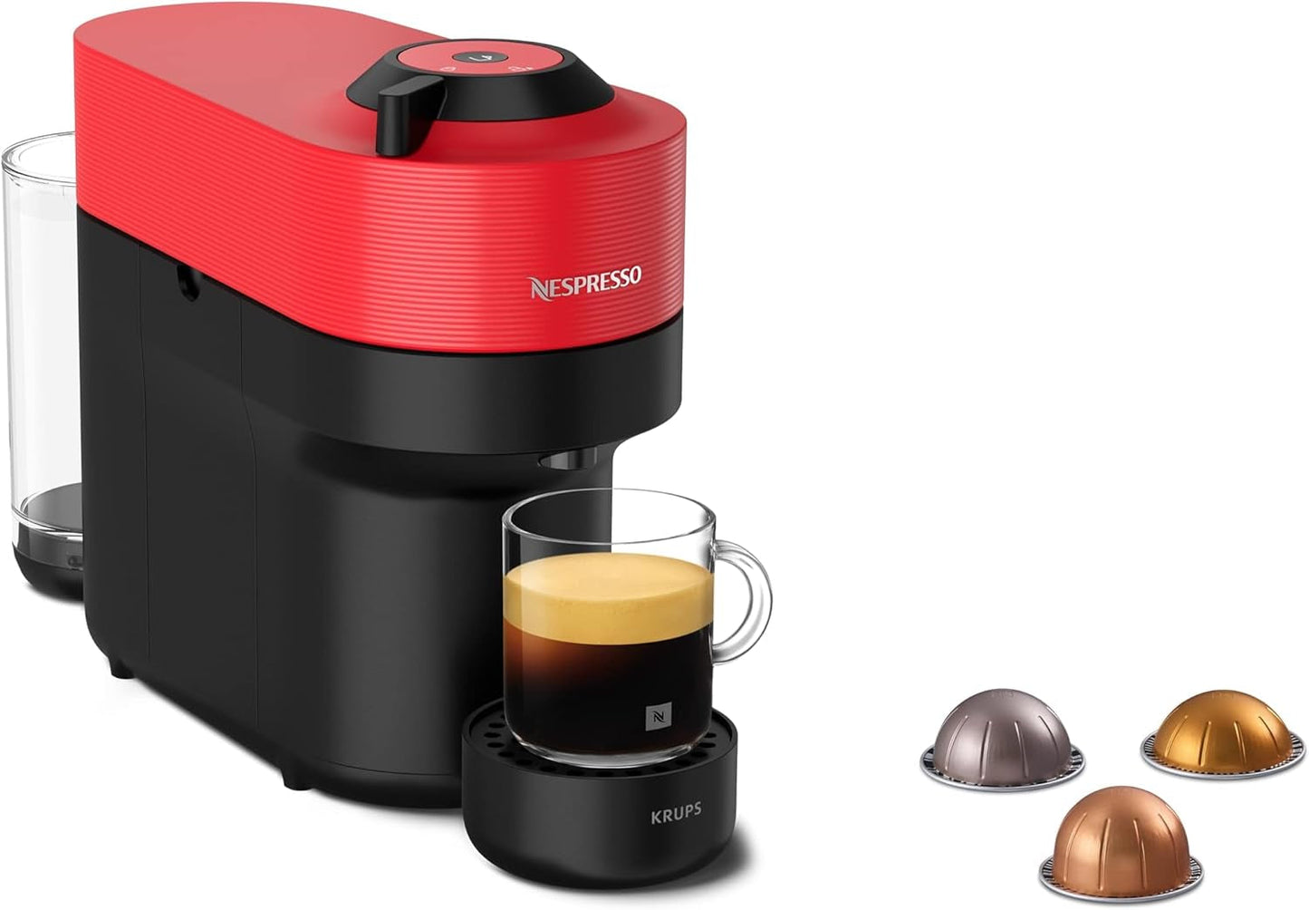 Espressomachine met Nespresso Krups Vertuo Pop capsules, inhoud: 560 ml, automatische capsuleherkenning, one-touch systeem, 4 kopgroottes, verkorte opwarmtijd, duurzaam, Aqua Mint, XN9204