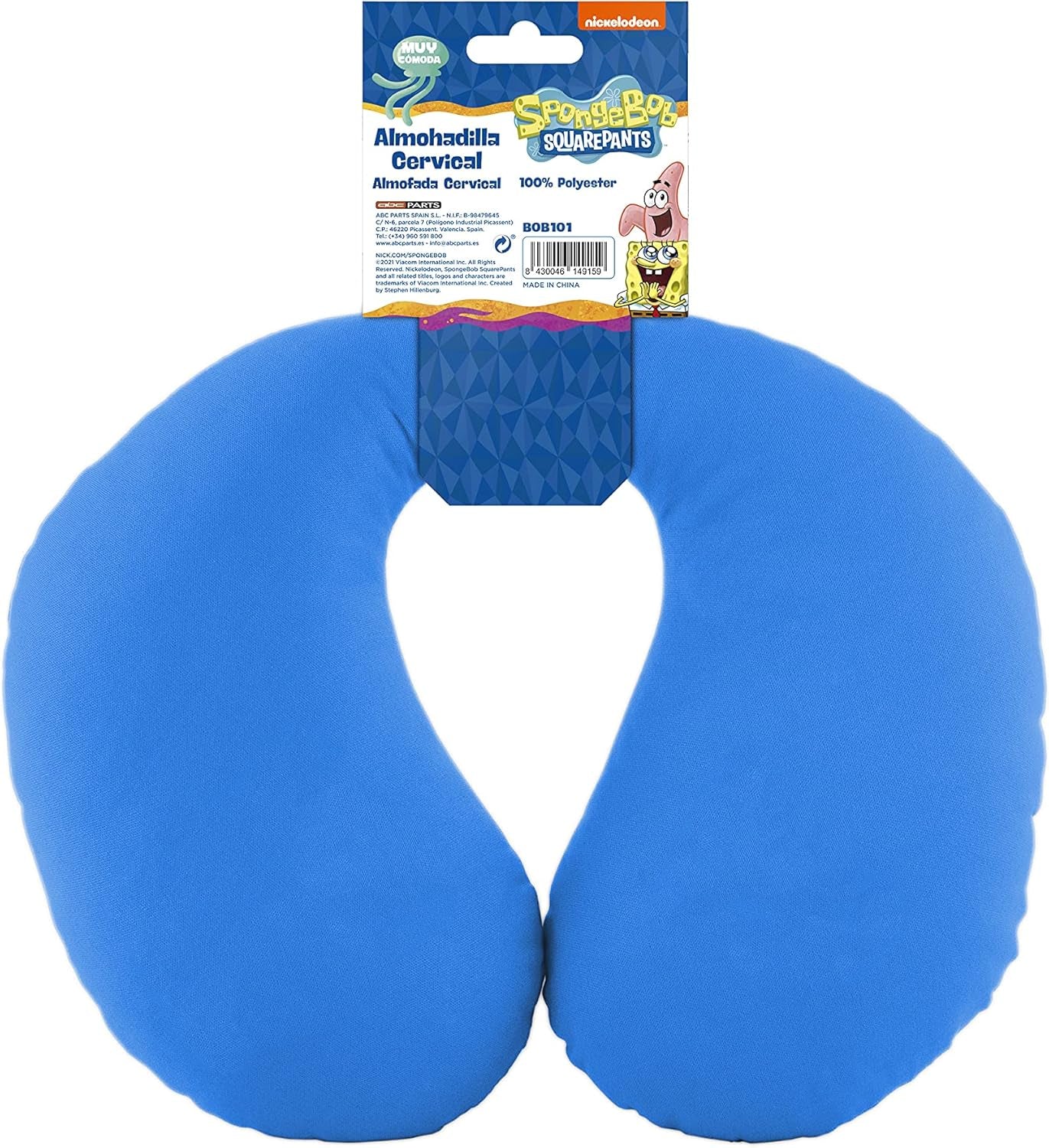 Bob Esponja Spongebob nekkussen voor kinderen. Super comfortabel reizen, blauwe reiskussens van Naty Shop