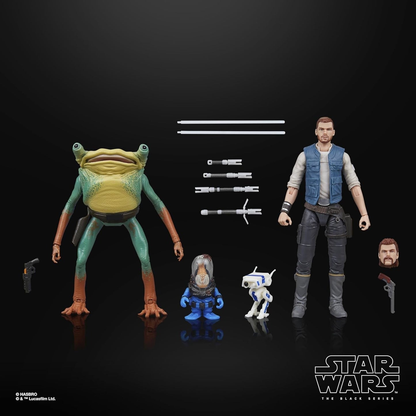 Star Wars Black Series Cal Kestis, Turgle & Skoova Stev, Star Wars Jedi: Survivor verzamelbare actiefiguren (schaal 15 cm) Actiefiguren Naty Shop
