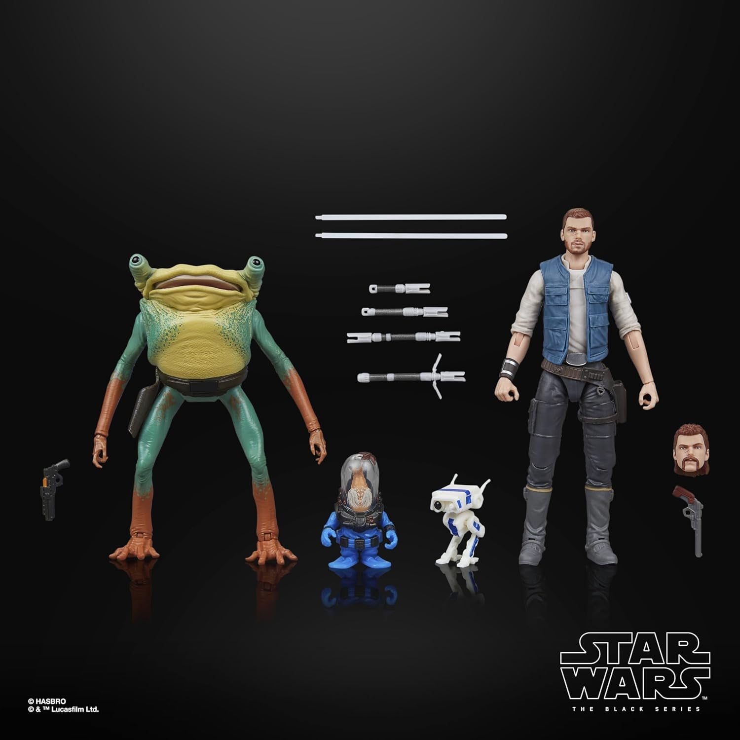 Star Wars Black Series Cal Kestis, Turgle & Skoova Stev, Star Wars Jedi: Survivor verzamelbare actiefiguren (schaal 15 cm) Actiefiguren Naty Shop