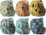 Littles and Bloomz herbruikbare luier FLV2-0602, standaard klittenbandsluiting, 6 luiers