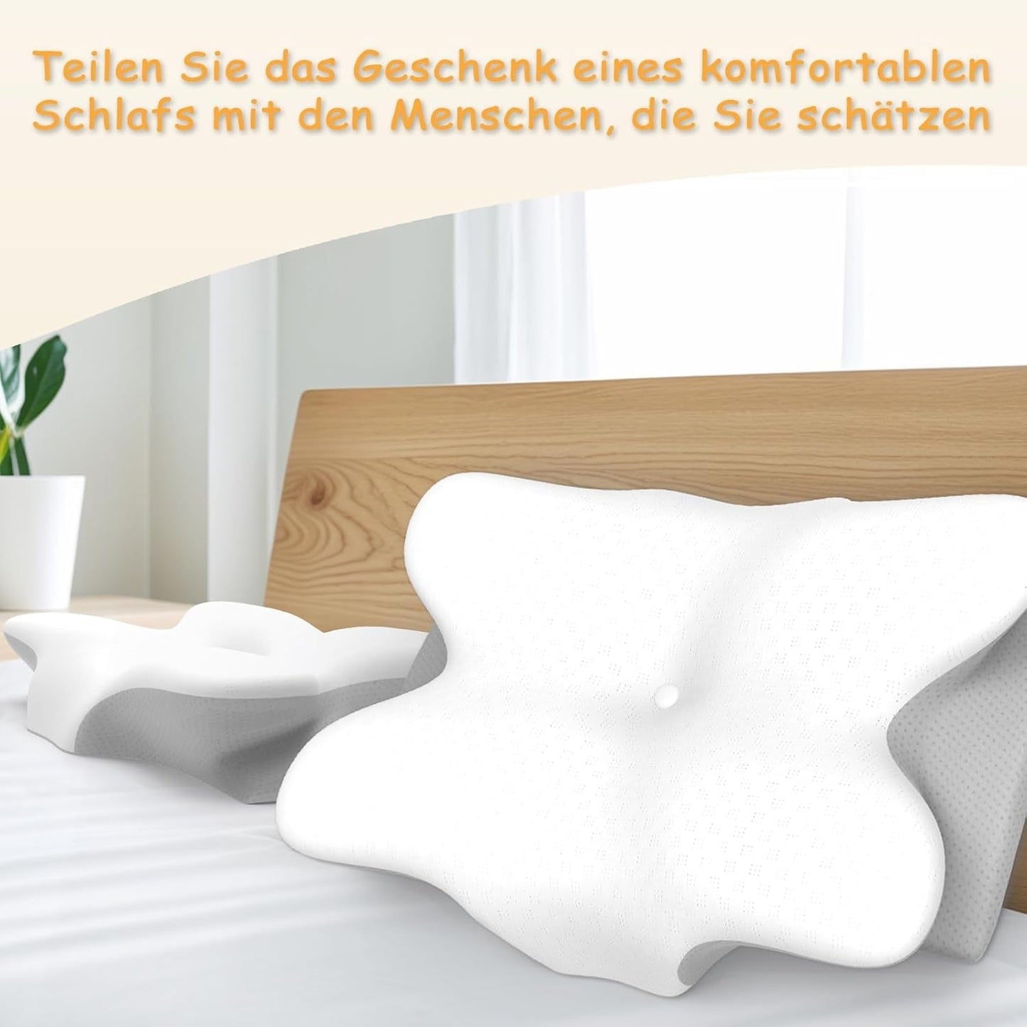 Ergonomisch cervicaal nekkussen van traagschuim met afneembare wasbare hoes voor orthopedische slaap, nekpijn en buikpijn (55X35X13 Cm) Naty Shop Cervicale orthopedische kussens