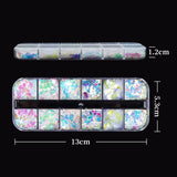 JMEOWIO Nail Glitter 12 Grids Zeemeermin Nail Art Decoratie Accessoires Nageldesign