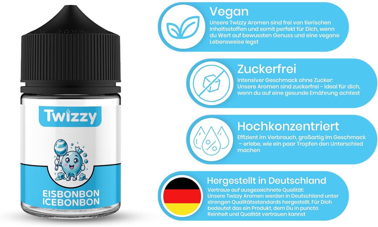 Twizzy Geconcentreerd IJssnoeparoma, 60 ml Aroma's Naty Shop