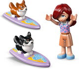 LEGO Friends Strandavontuur met honden Bouwspeelgoed voor meisjes, 6 jaar oud Dierenspeelset met 2 minifiguren en 2 Corgi-figuren Creatief kindercadeau Surfplankavontuur bouwset 42641 Bouwsets Besuche in LEGO-Store