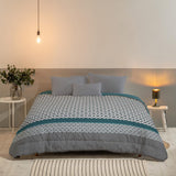 Bleu Câlin Bedrukt 1 persoons Hermance dekbed, polyester, blauw/grijs, 140 X 200 Cm Dekbedden en dekbedden Naty Shop Blauw/grijs/wit 220X240 Cm