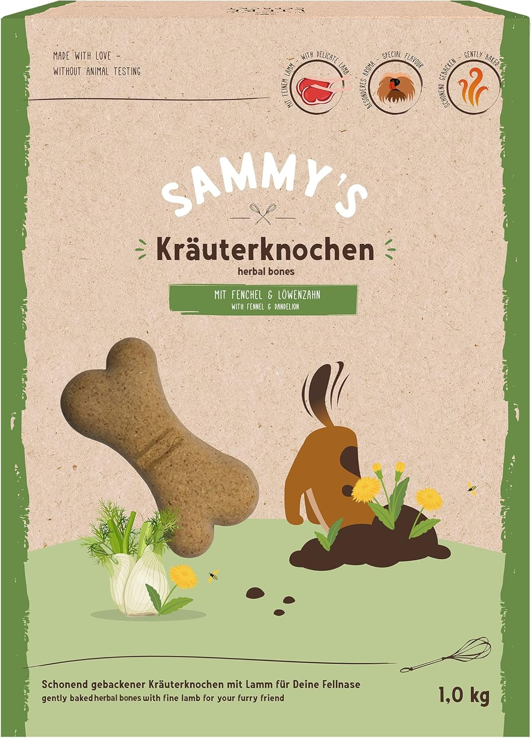 Sammy's Muesli-munten | Krokant gebakken snacks voor honden | 5 graanmueslimunten voor je grote harige vriend (30kg+) | 1 kg