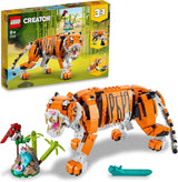 LEGO 31129 Creator Majestueuze tijger, panda of vis 3-in-1 dierenfigurenset, speelgoed voor kinderen, jongens en meisjes, dierenbouwspeelgoedbouwsets Bekijk de LEGO-Store Single