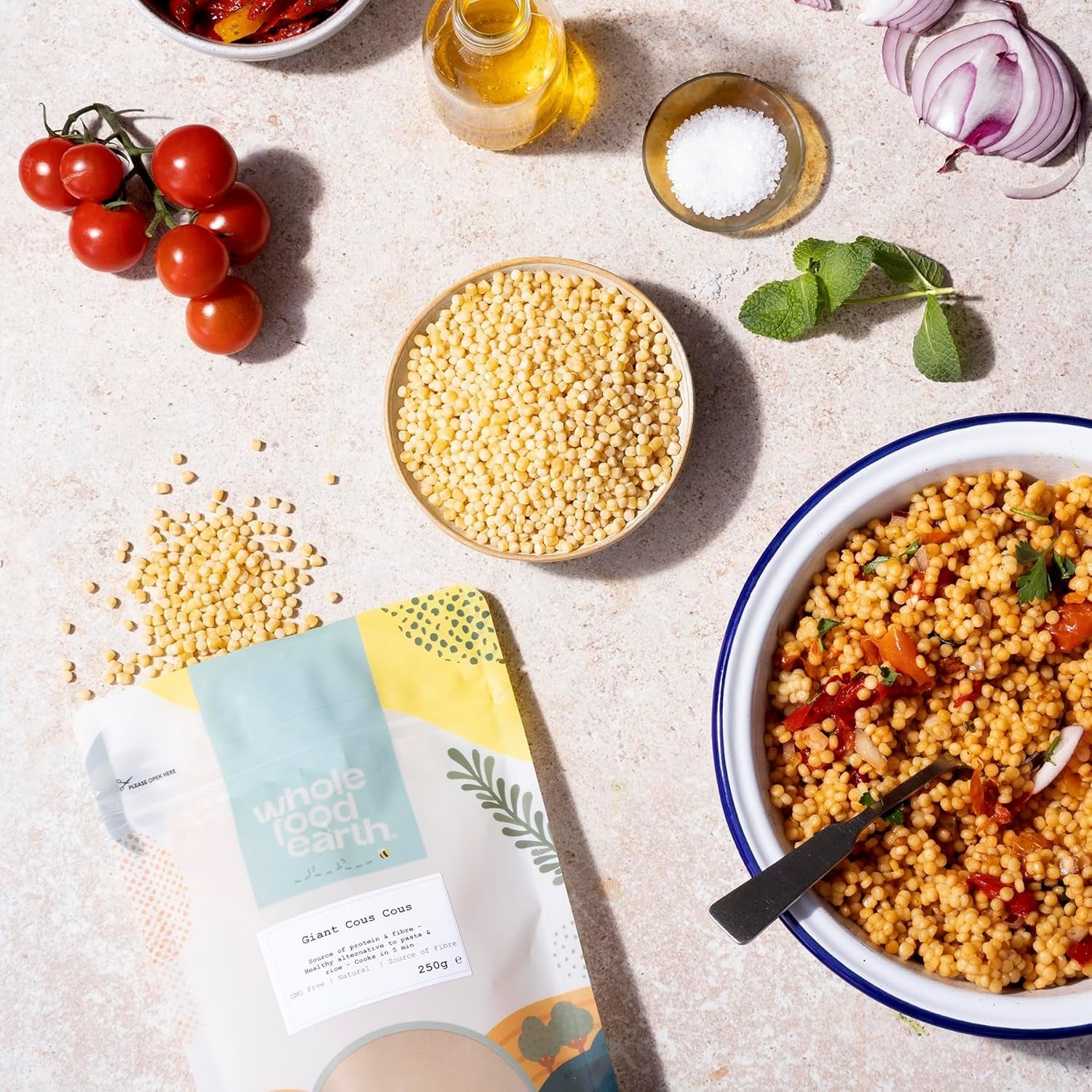 Wholefood Aarde reuzencouscous 1kg | Niet-GMO | Natuurlijk | Bron van vezels