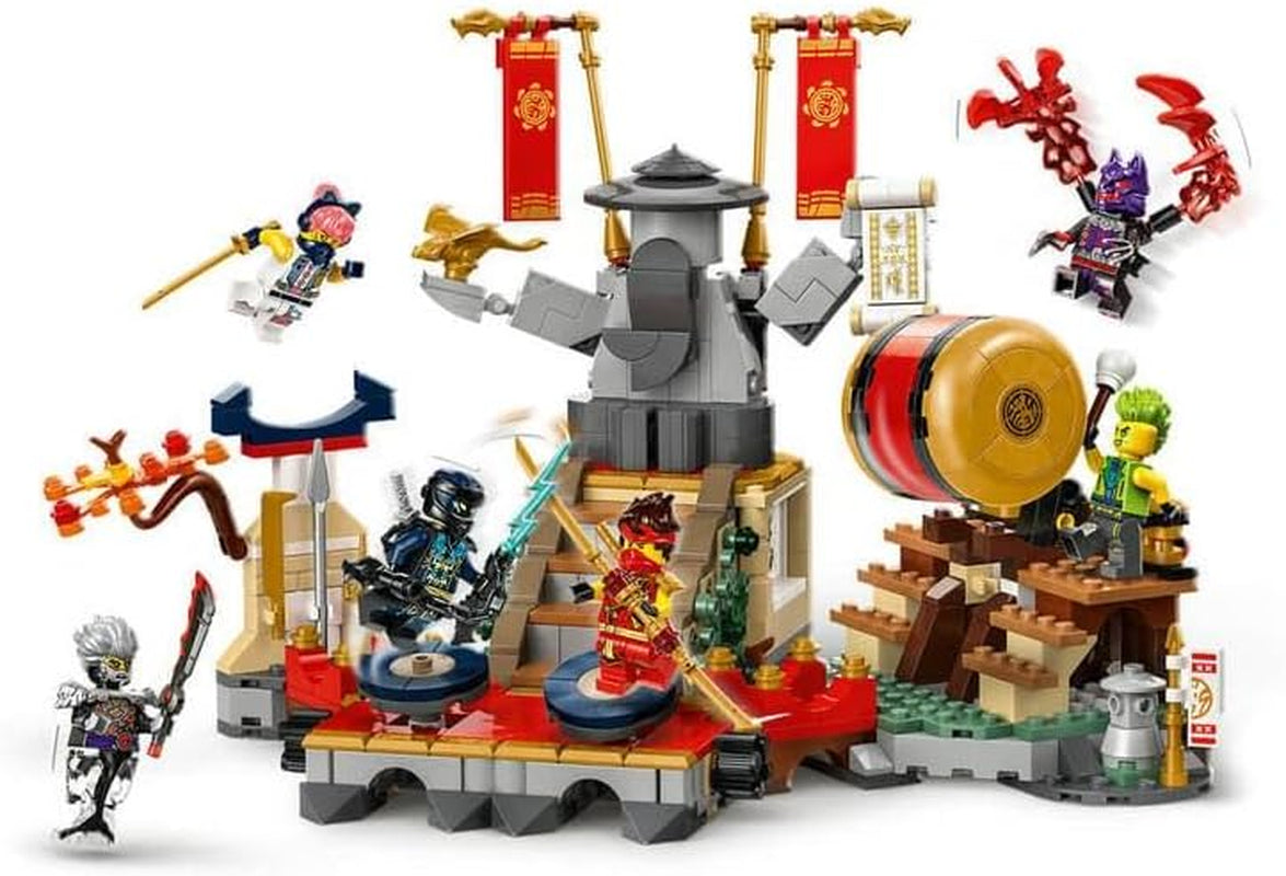LEGO NINJAGO Toernooi Arena Avontuurspeelgoed voor kinderen Ninja speelset met 6 minifiguren Collectie Bouwset Verjaardagscadeau voor 7 jaar oude jongens en meisjes 71818 Bouwsets Besuche in LEGO-Store
