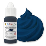 Sugarflair Colourflex op olie gebaseerde voedingskleurstof, marineblauw, sterk geconcentreerde vloeibare voedingskleurstof, voedingskleurstof voor botercrème, chocolade, deeg, fondant, glazuur en meer - 15 ml