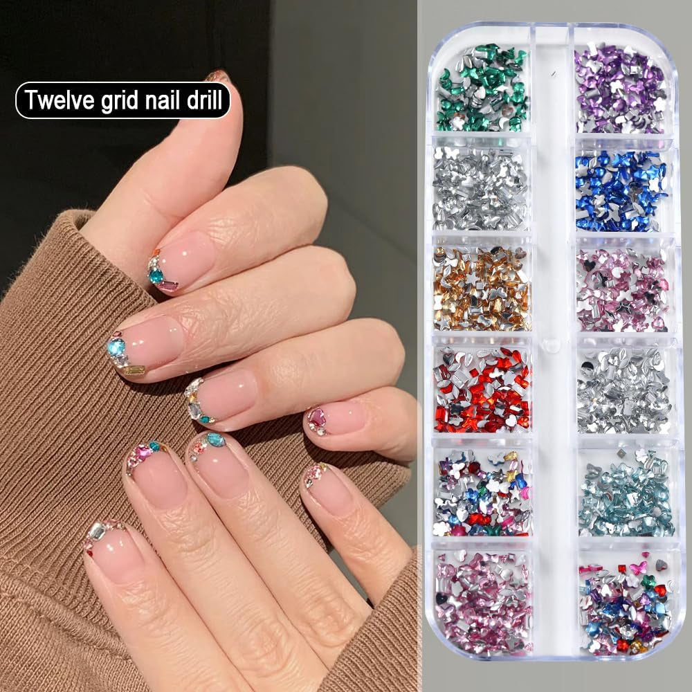 2000 stuks Bunte Strasssteine ​​Nägel Glitzersteine ​​nagelbedels Nailart Edelsteine ​​nagelsteen Glitzer Steine ​​nagelbedels Nägel Zubehör Kristalle Diamant Nageldesign Strass Nail Art Rhinestones Nail Gems