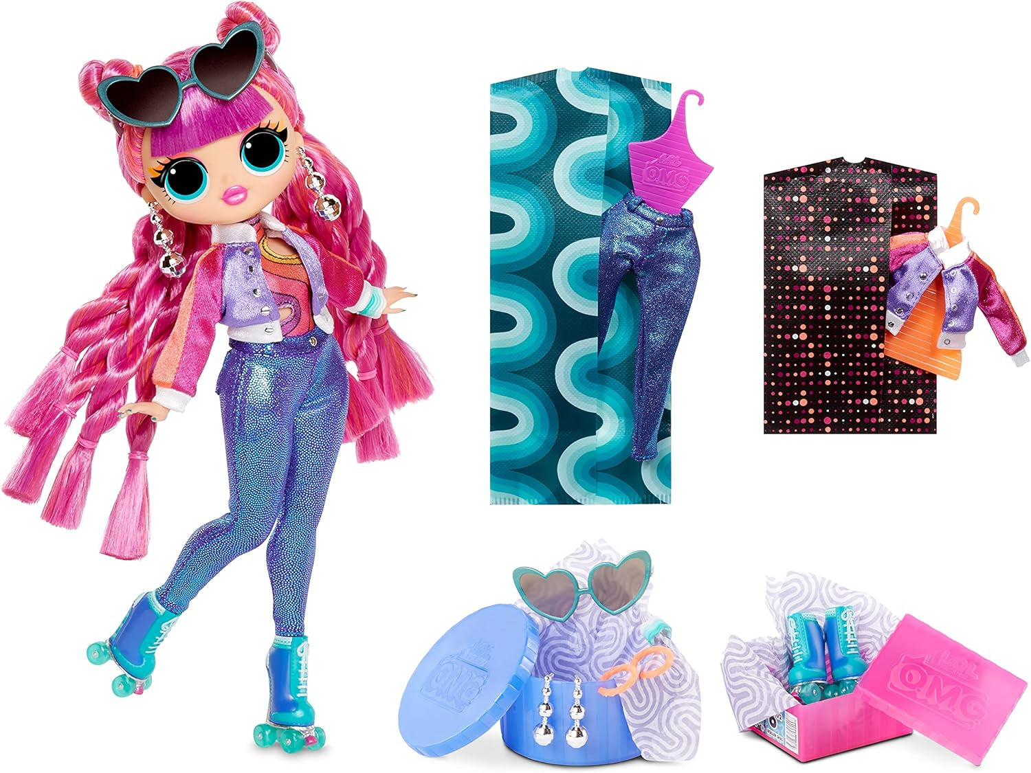 LOL Surprise OMG modepop 2-pack ROLLER CHICK & CHILLAX - Exclusieve poppen met 40 stuks inkl. Outfits en accessoires - 2-in-1 Verpackungs-Spielset - Serie 3 - Voor kinderen vanaf 4 jaar