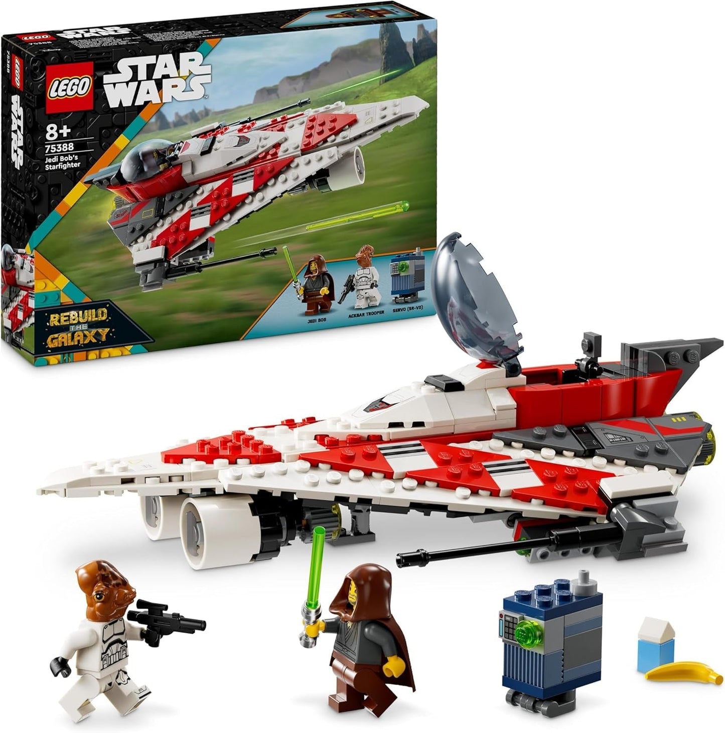 LEGO Star Wars Jedi Bob's Starfighter Bouwspeelgoed Ruimteschip Speelgoedstenen Populair personage Verjaardagscadeau voor jongens, meisjes en alle fans vanaf 8 jaar oud 75388 Bouwsets Beuche in LEGO-Store Standaardtitel