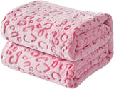 FY FIBRE HOUSE flanellen fleece plaid, microvezel deken met 3D cheetah print, 228 X 274 cm, paars Quilts en quilts Naty Shop Hot Pink Leopard 90 "X90"