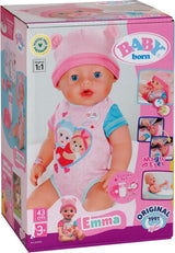 BABY Born Emma - babypop 43 cm - 10 functies inclusief accessoires en matras - Werkt volledig zonder batterijen - Geschikt voor kinderen vanaf 3 jaar