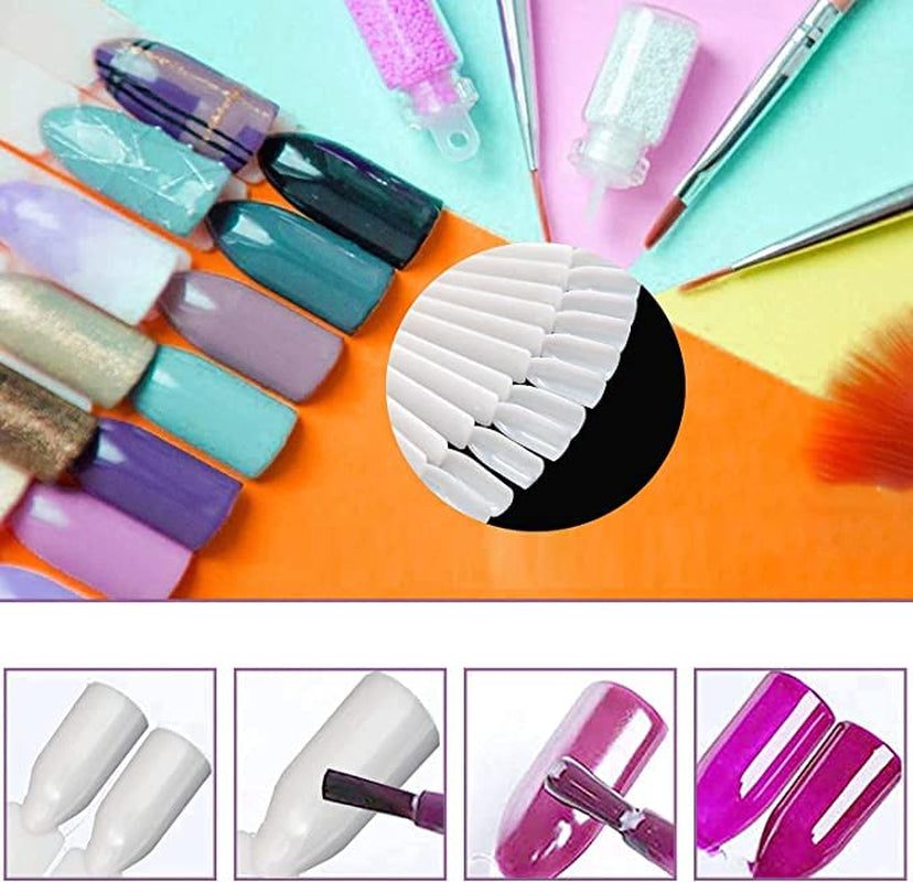 Nageldisplay, 40 stokjes kunstnagellak, capsules, praktische waaier, nail art
