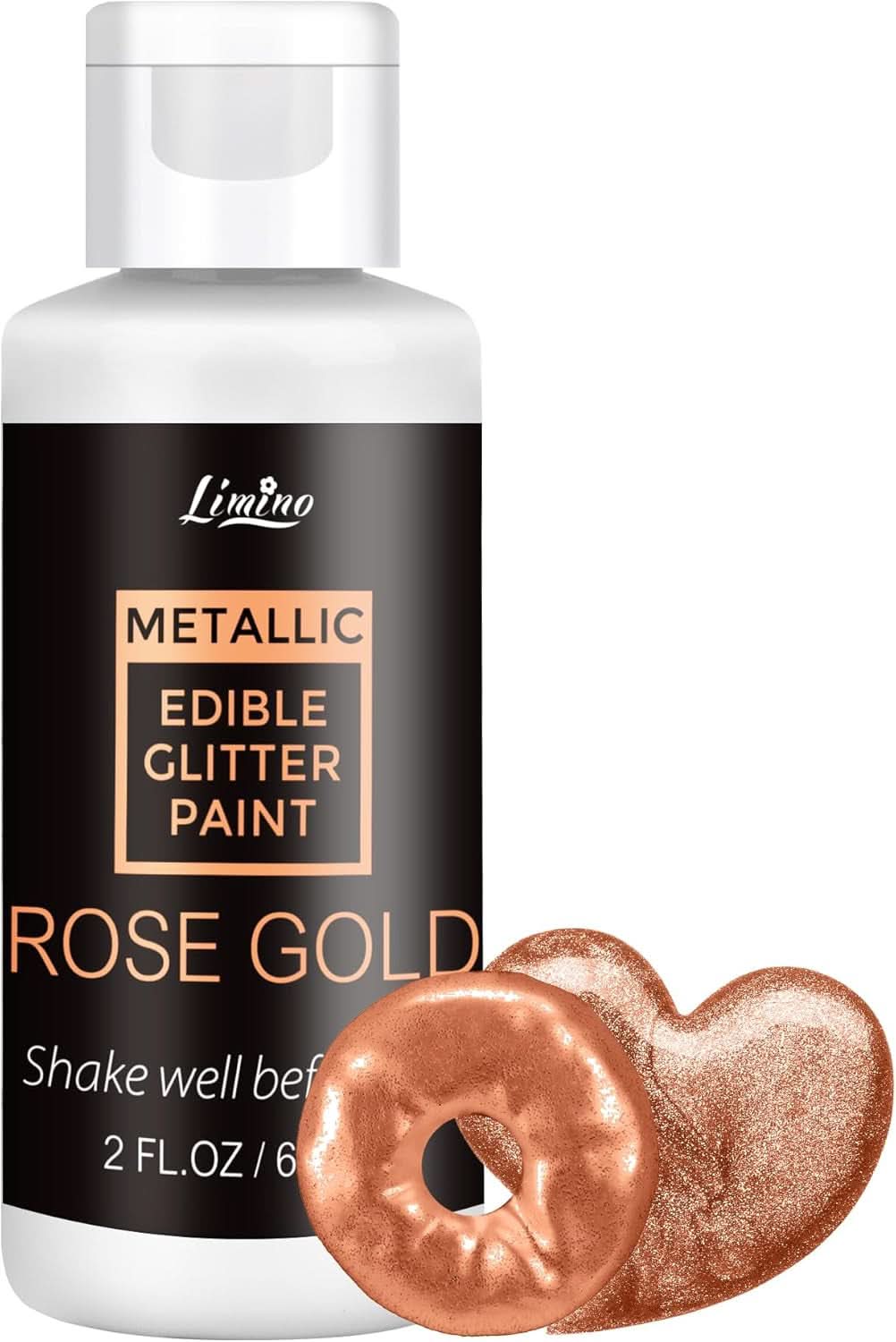 Vloeibare eetbare glitter, 60 ml Naty Shop Roségold