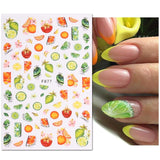 JMEOWIO Nagelsticker Sommer Frucht 9 Blatt Nail Art Sticker Selbstklebend Nagelaufkleber Zitronen Decoratie Nageldesign Zubehör