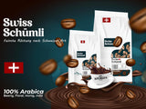 Uit ruim 175 jaar ervaring: Schwiizer Schüümli Zwitserse Schümli koffiebonen 1kg – Lichte branding voor een fijne Schümli koffie, perfecte room, intensiteit 2/5, zuurgraad 1/5 – voor echt koffiegenot