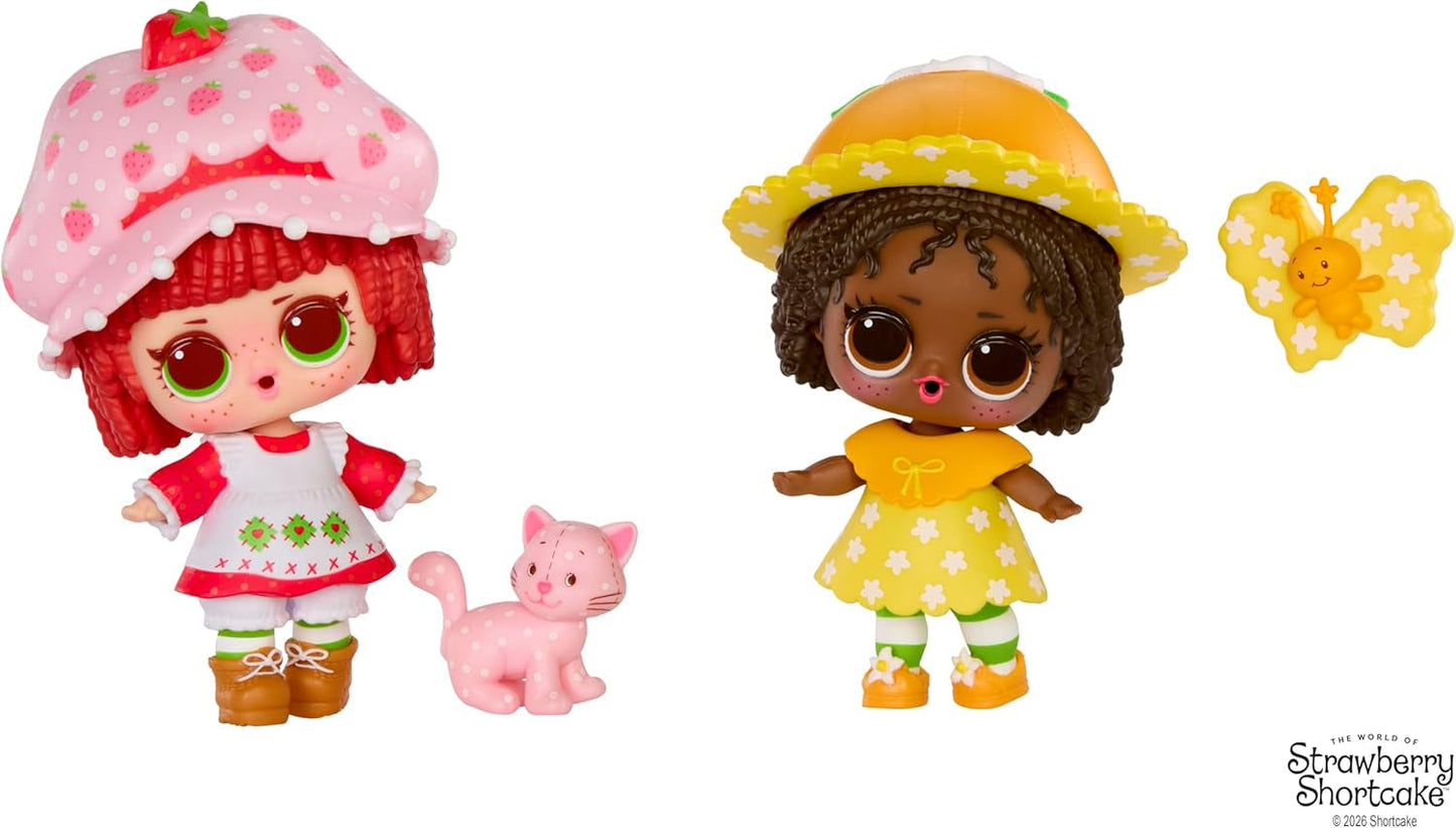 LOL Verrassing! Loves Strawberry Shortcake Tots - Geurpoppen om te verzamelen met 7 verrassingen, huisdier, mode, schoenen, hoed, speelset met Strawberry Shortcake Convertible House, vanaf 4 jaar