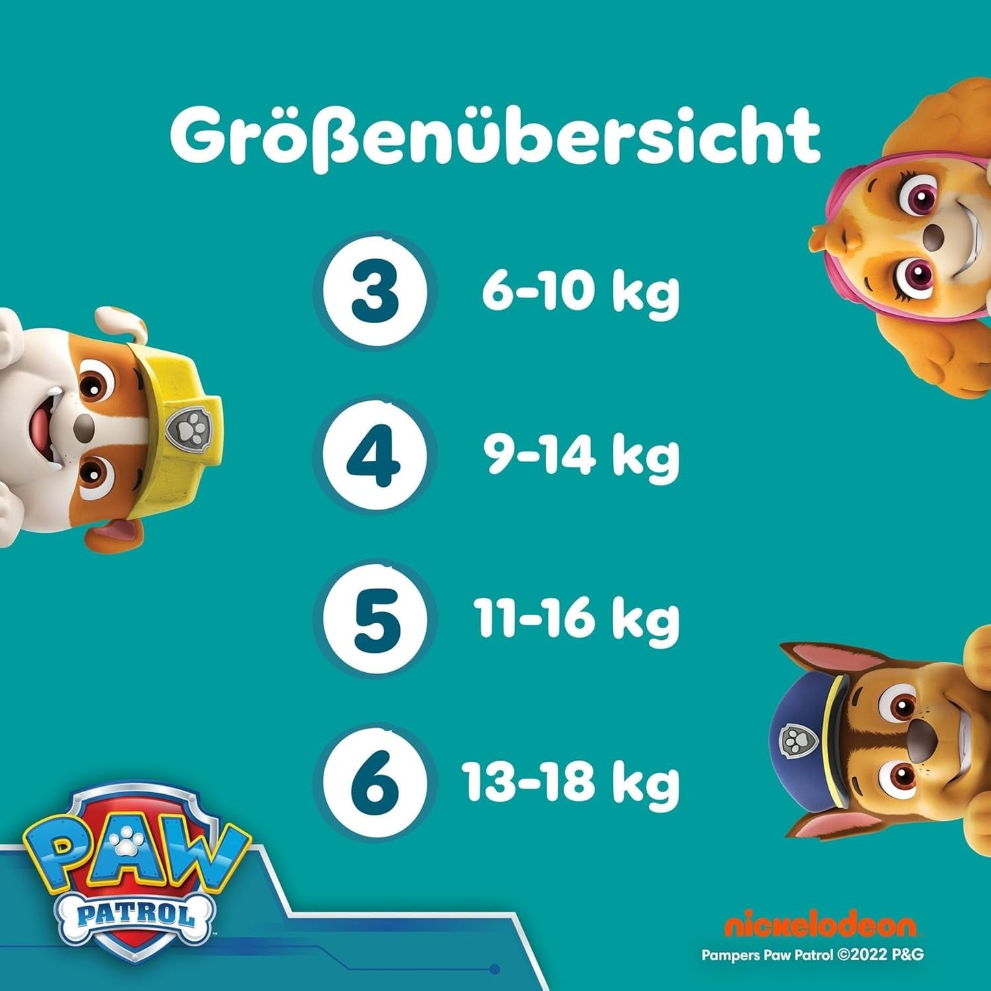 Pampers Baby-Dry Puppy Patrol Edition luiers, maat 6, 164 luiers, 13 kg - 18 kg, tot 100% lekbescherming en de hele nacht comfort