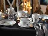 CreaTable, 21498, Luna Hirsch-serie, 18-delige serviesset voor 6 personen, porseleinen ontbijtset, vaatwasmachine- en magnetronbestendig, hoogwaardige productie