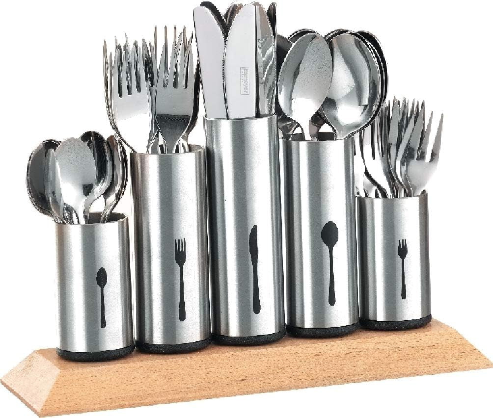 Bestekhouder van roestvrij staal, 1 verpakking, zilver Naty Shop Kitchen