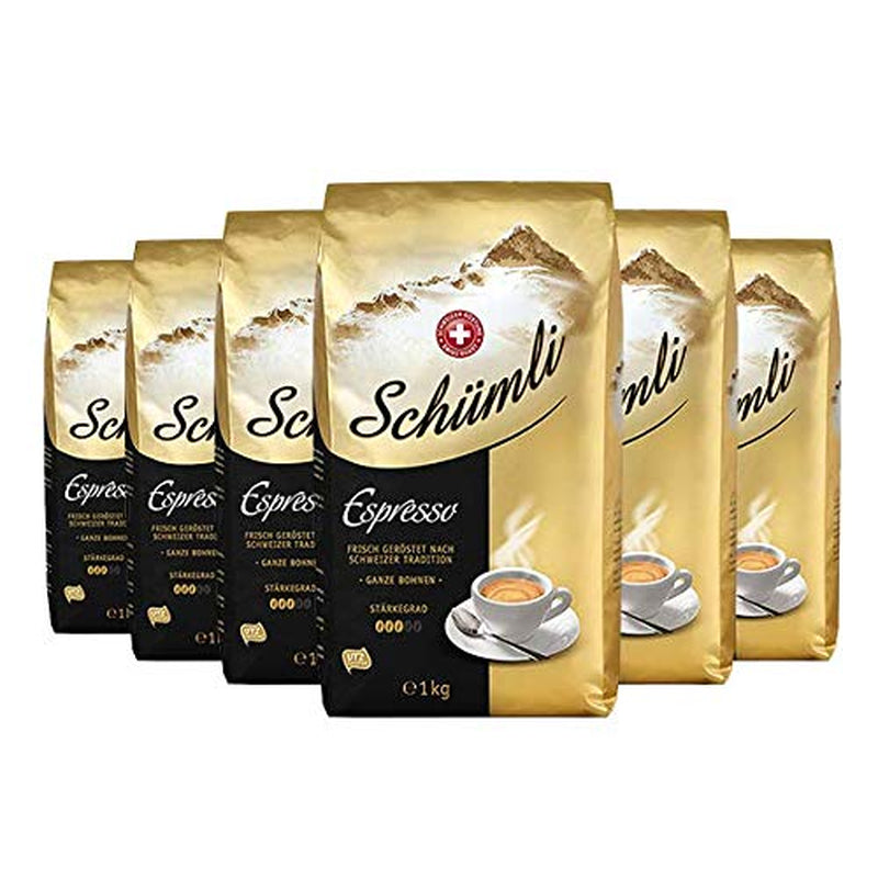 Schümli Espresso koffiebonen 1kg, verpakking van 6 (6 x 1000g)