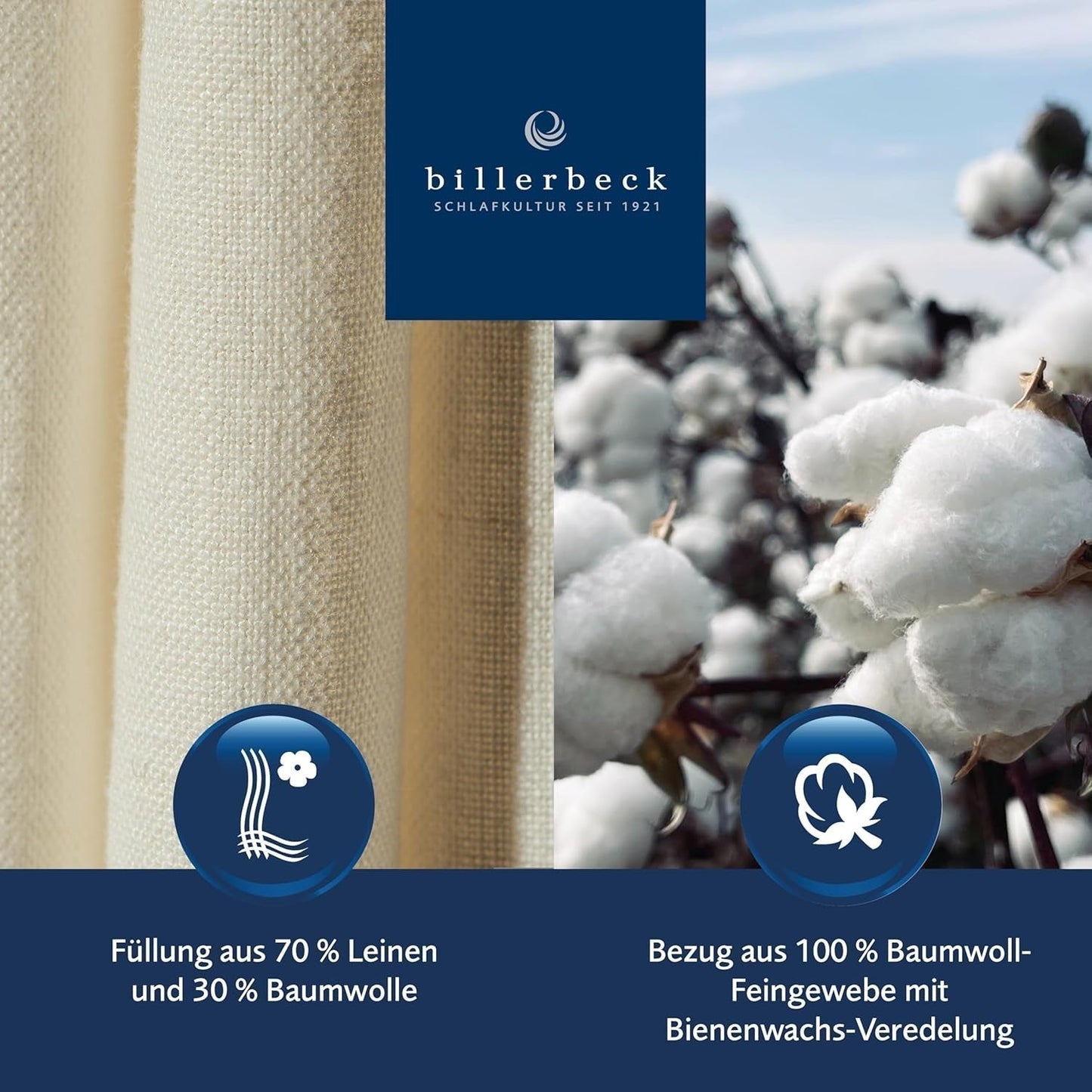 Billerbeck Lina Superlight dekbed - Linnen dekbed - 155 X 220 Cm - Zomerdekbed, verkoelend dekbed, licht zomerdekbed - 70% linnen, 30% katoen, wit Dekbedden en dekbedden Naty Shop