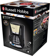 Russell Hobbs koffiezetapparaat [digitale timer, douchekop voor optimale extractie en aroma] Colors+ Creme (1 tot 10 kopjes, glazen karaf van 1,25 liter, verwarmingsplaat, 1100 W) Filterkoffiezetapparaat 24033-56