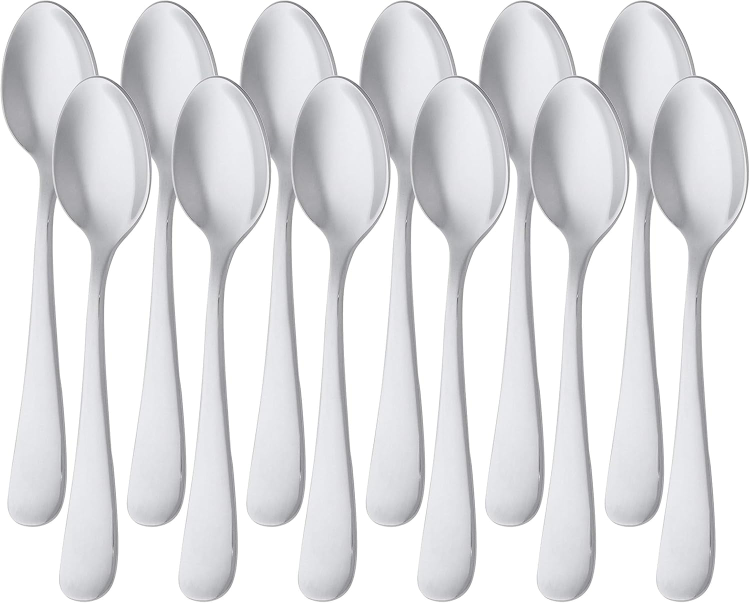 Roestvrijstalen koffielepel met ronde rand, 12 stuks, zilver Naty Shop Kitchen, enkele ronde rand