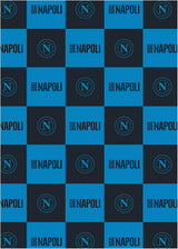 SSC Napoli, zachte deken met logo, warme deken voor bank en bed, maat 150 X 210 cm, soft touch, lichtblauw, officieel product Hermet Bedden en Dekens Lichtblauw 150X210
