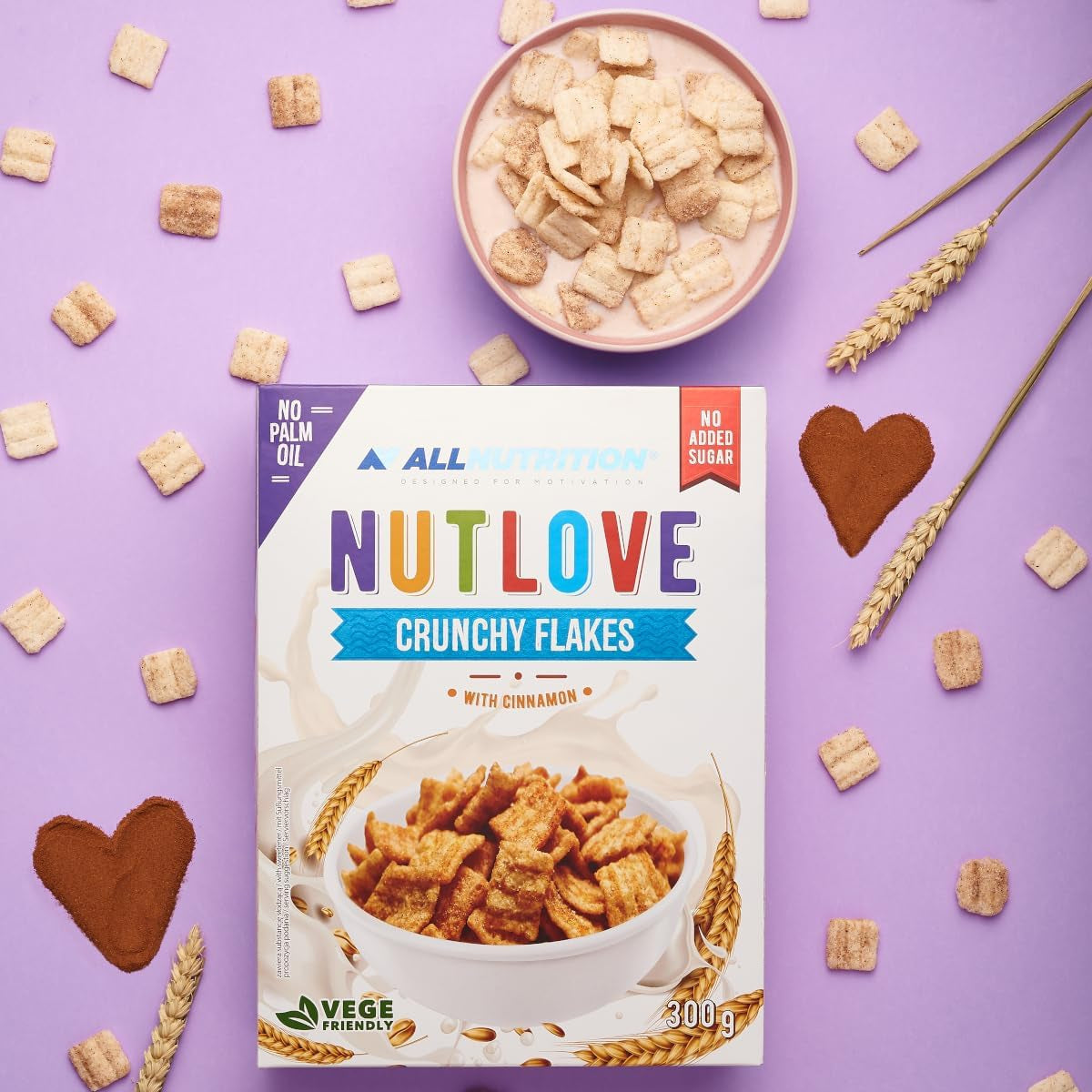 Allnutrition Nutlove Krokante Vlokken met Kaneel 300G Cereal Naty Shop