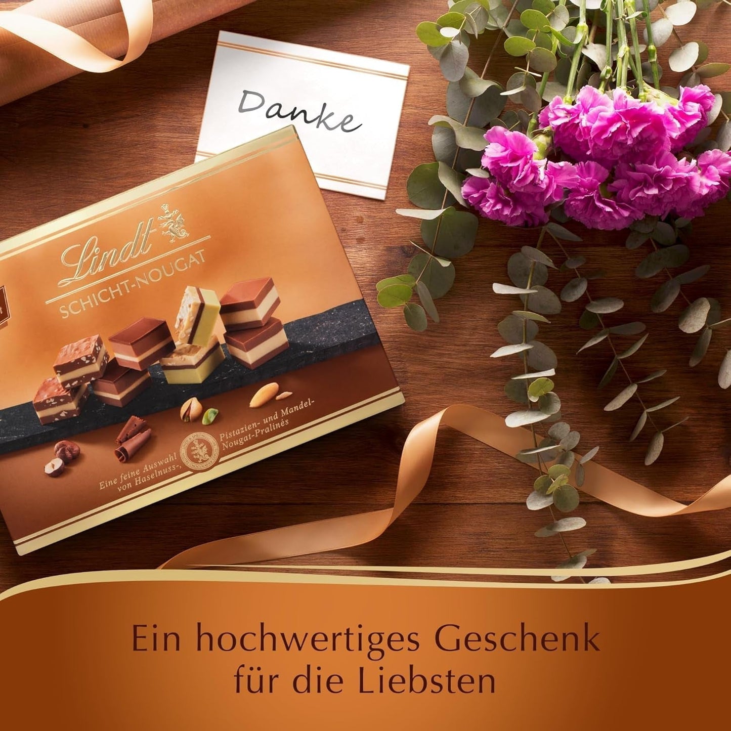 Lindt, Pralinédoosje met 12 Peperkoekspecialiteiten met Amandelen, Hazelnoten en Pistachenoten, 125 gram Naty Shop