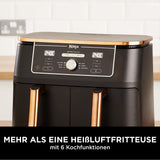 Ninja Foodi AF400EUCP MAX luchtfriteuse met twee zones, heteluchtfriteuse van 9,5 liter, 2 compartimenten, met tang, antiaanbaklaag Huishoudelijke apparaten Naty Shop