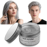 Tijdelijke haarkleur, 4,23 ounce kleurwas voor mannen en vrouwen, wasbare natuurlijke kleurpommade, instant haarverf voor feest, cosplay, Halloween (rood) Naty Shop haarverf grijs 120G (1 pak)