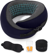 Vliegtuig nekkussen, traagschuim reiskussen, nekkussen voor volwassenen, verstelbaar wasbaar vliegtuigkussen, ergonomisch reiskussen (grijs) Cervicale orthopedische kussens Naty Shop Marine