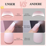 240 stuks gradiënt vierkante nagels set, naakt witte gradiënt kunstnagels voor oliepenlijm, medium ombre natuurlijke nepnagels voor vrouwen DIY (naakt vierkant)