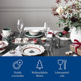 Villeroy & Boch - Toy's Delight Jusset, 4-delig, Serveerschaal met Kommen, Kerstjuskomset, Speelgoedtafeldecoratie, Dienblad, Kommen, Kerstservies, Premium Porselein