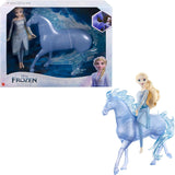 Mattel DISNEY Frozen Elsa en Nokk - Scharnierende Elsa-pop, majestueuze Nokk-waterfiguur, geïnspireerd door de tweede film, voor kinderen vanaf 3 jaar, HLW58