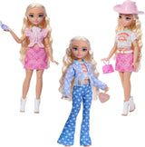 Barbie Dream Besties Festival Looks-set, met Barbie Malibu-pop met lang blond haar voor styling en meer dan 10 verwijderbare kleding en accessoires, JGH87
