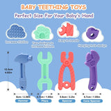 Babybijtring [Origineel] - Siliconen bijtringspeeltje, coole bijtring, tandjeshulpmiddel, BPA-vrij | Speelgoed, accessoires en cadeaus voor peuters vanaf 3 maanden | Pakket van 4